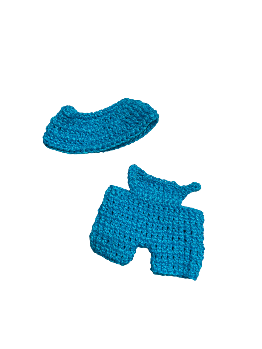 Blue overall & bucket hat set