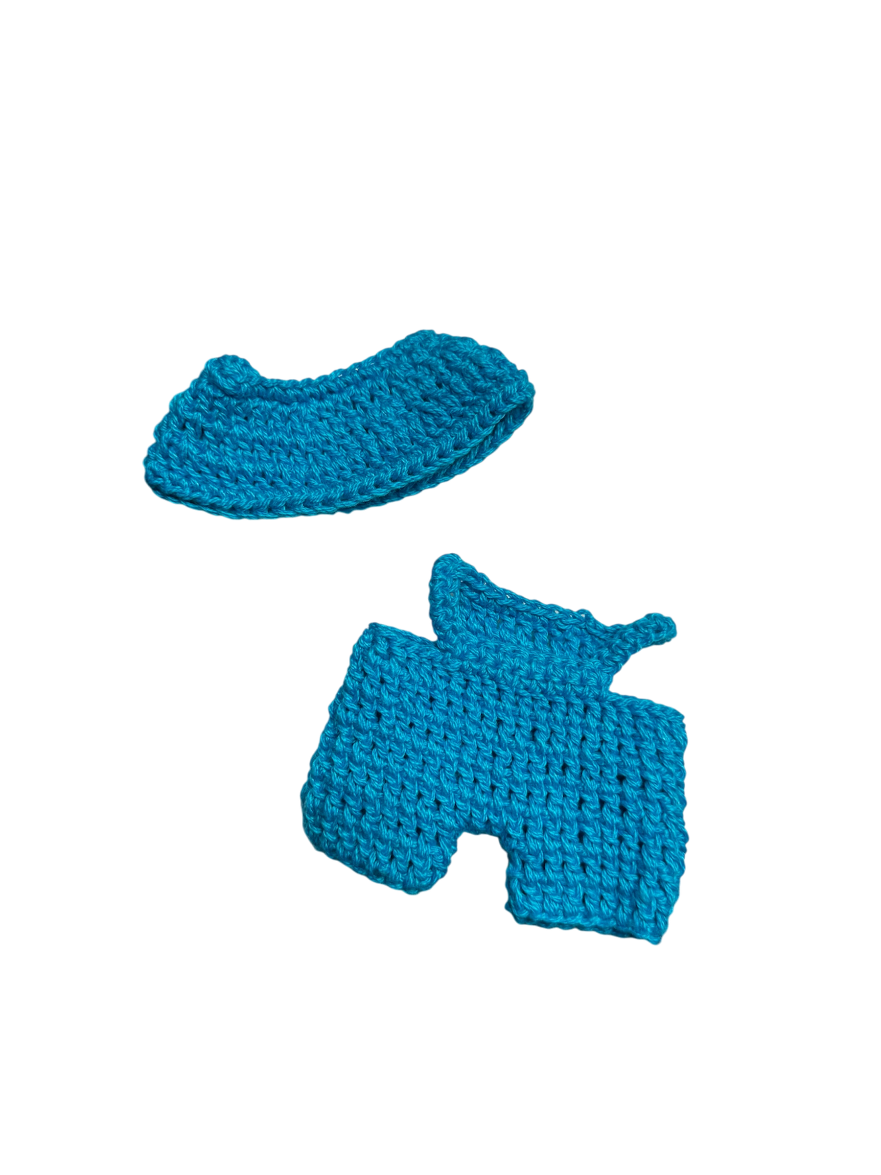 Blue overall & bucket hat set