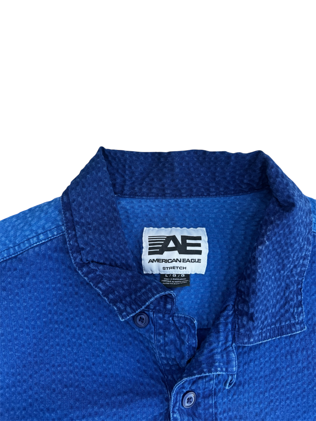 Blue boxy fit ‘denim’ collared shirt