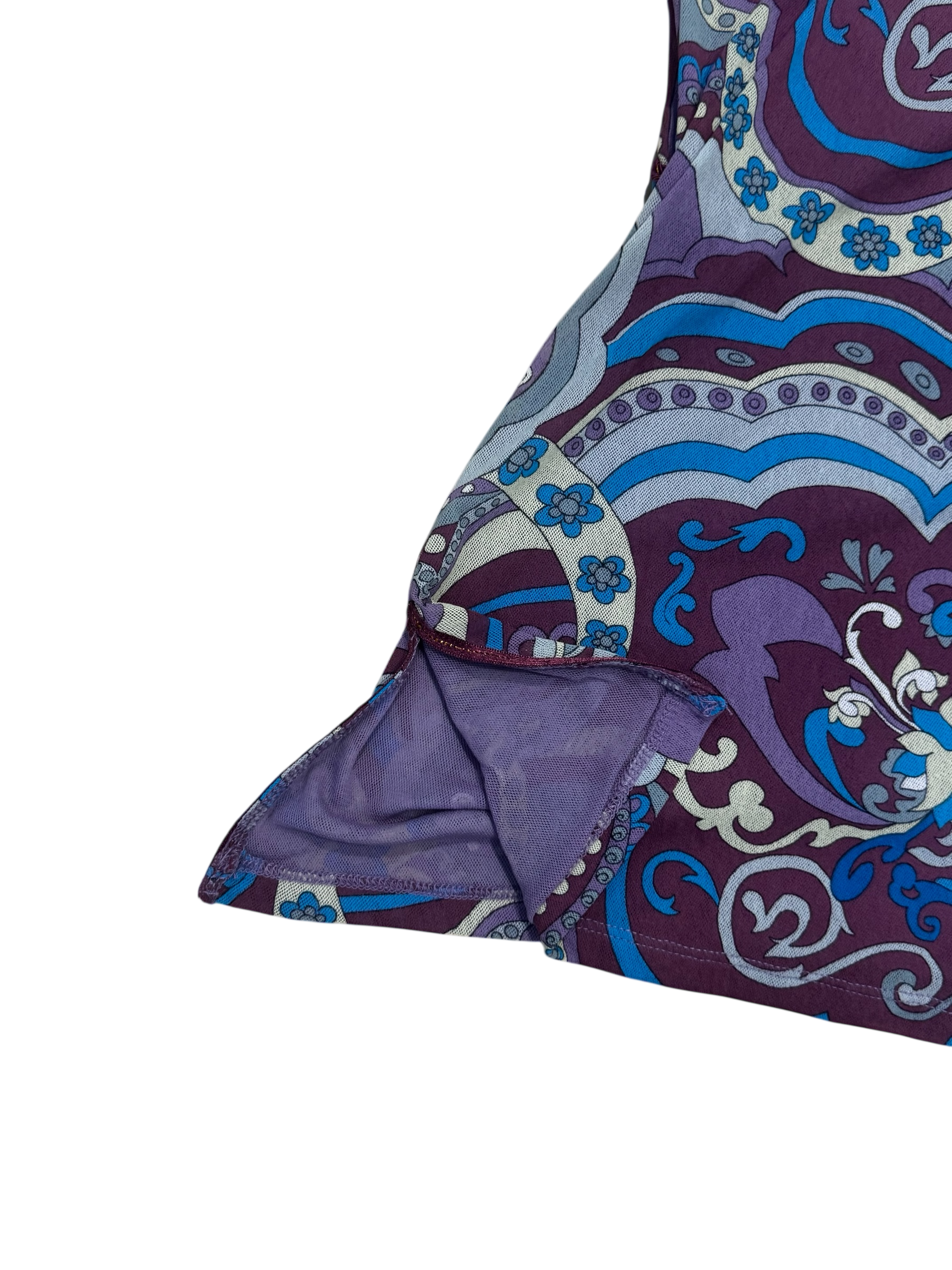 Purple paisley print y2k cami top