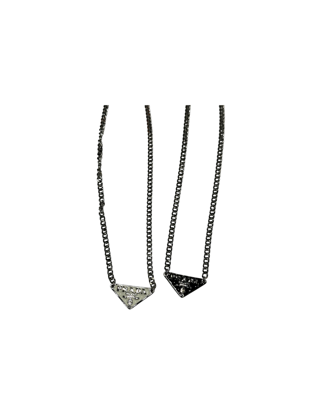 ‘Prada’ logo charm necklace