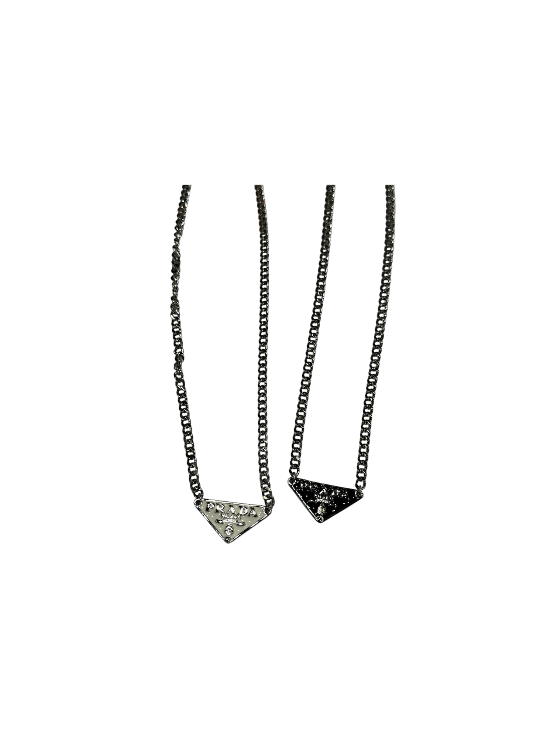 ‘Prada’ logo charm necklace