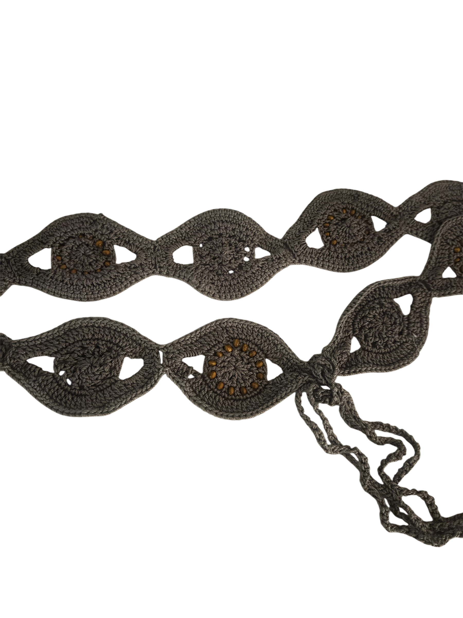 beaded boho festival crochet belt