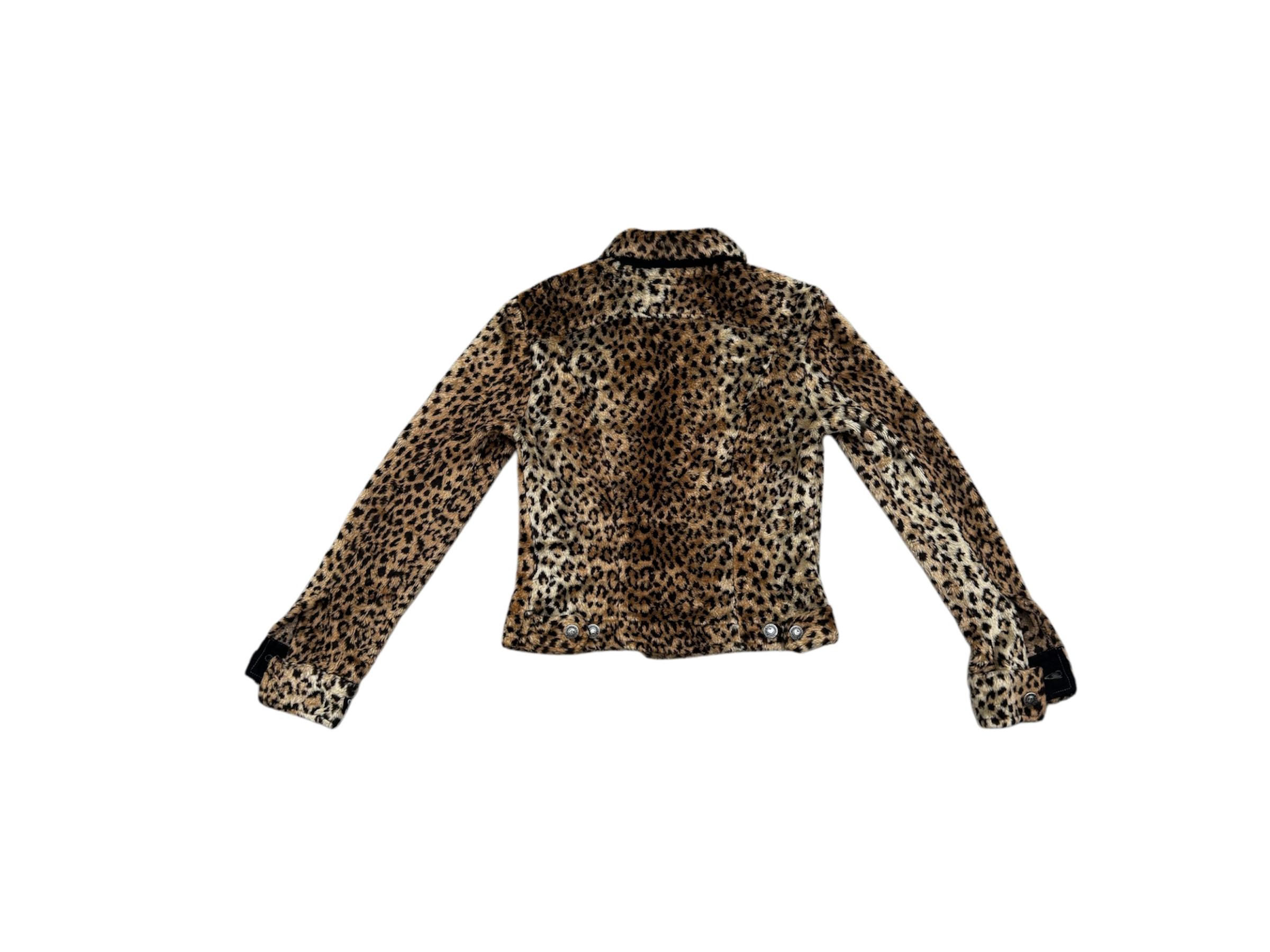 Fluffy Cheetah Print Button-Up Jacket
