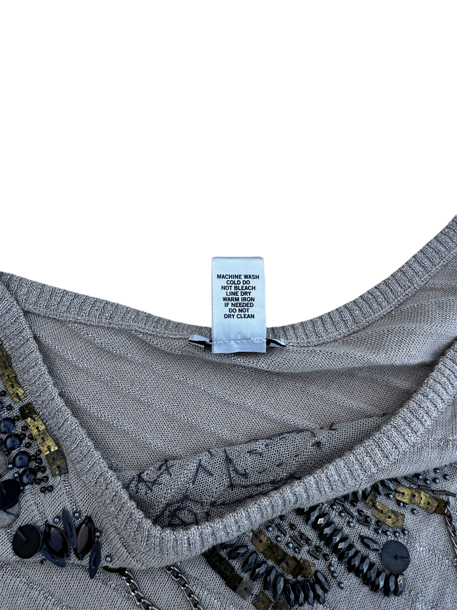 Metallic gold chain detail shawl / poncho