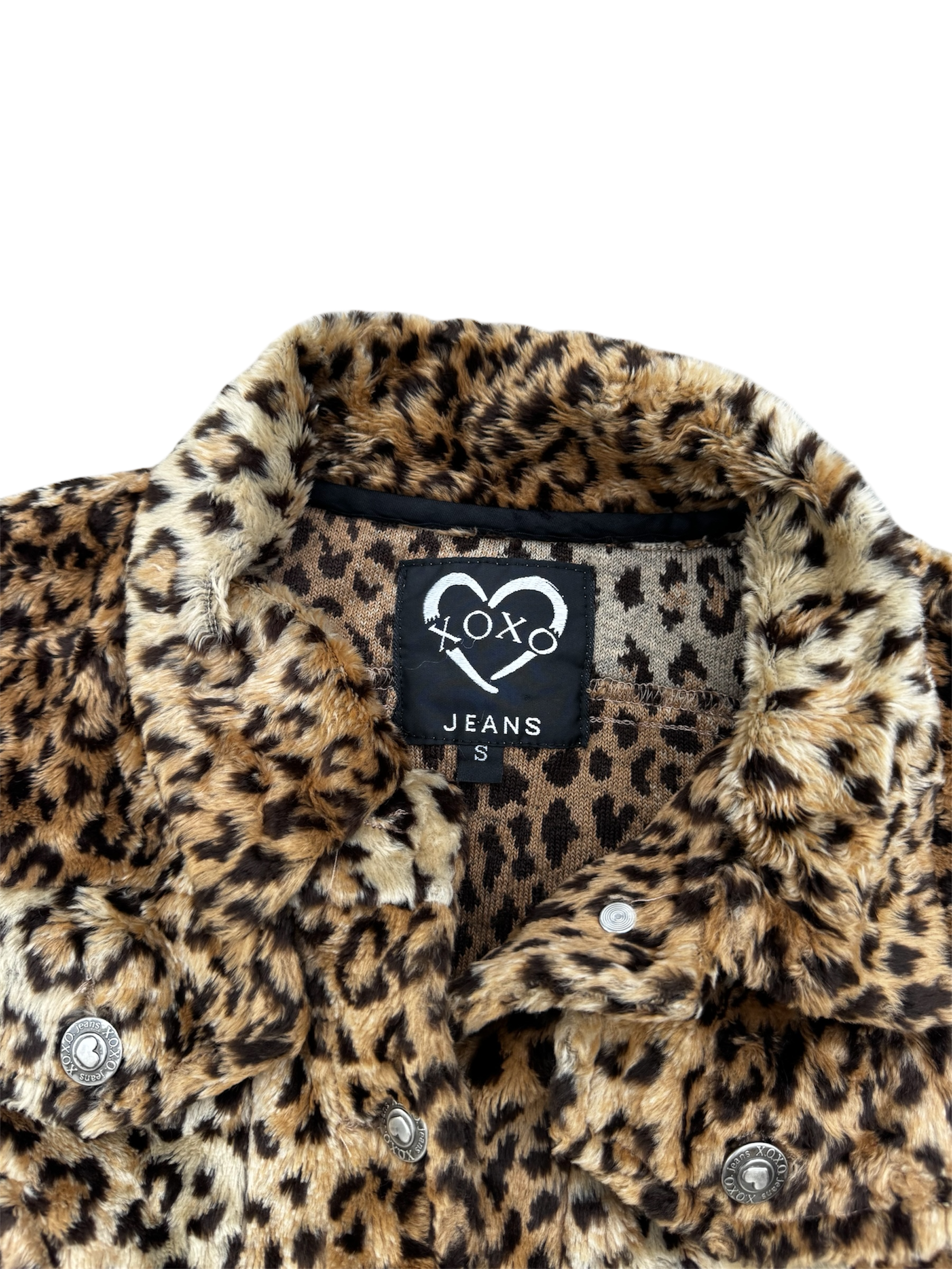 Fluffy Cheetah Print Button-Up Jacket