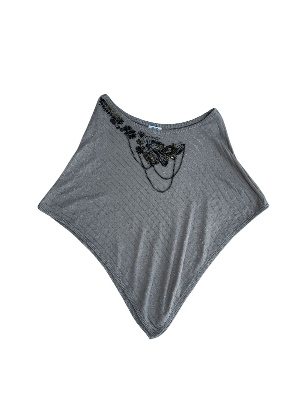 Metallic gold chain detail shawl / poncho