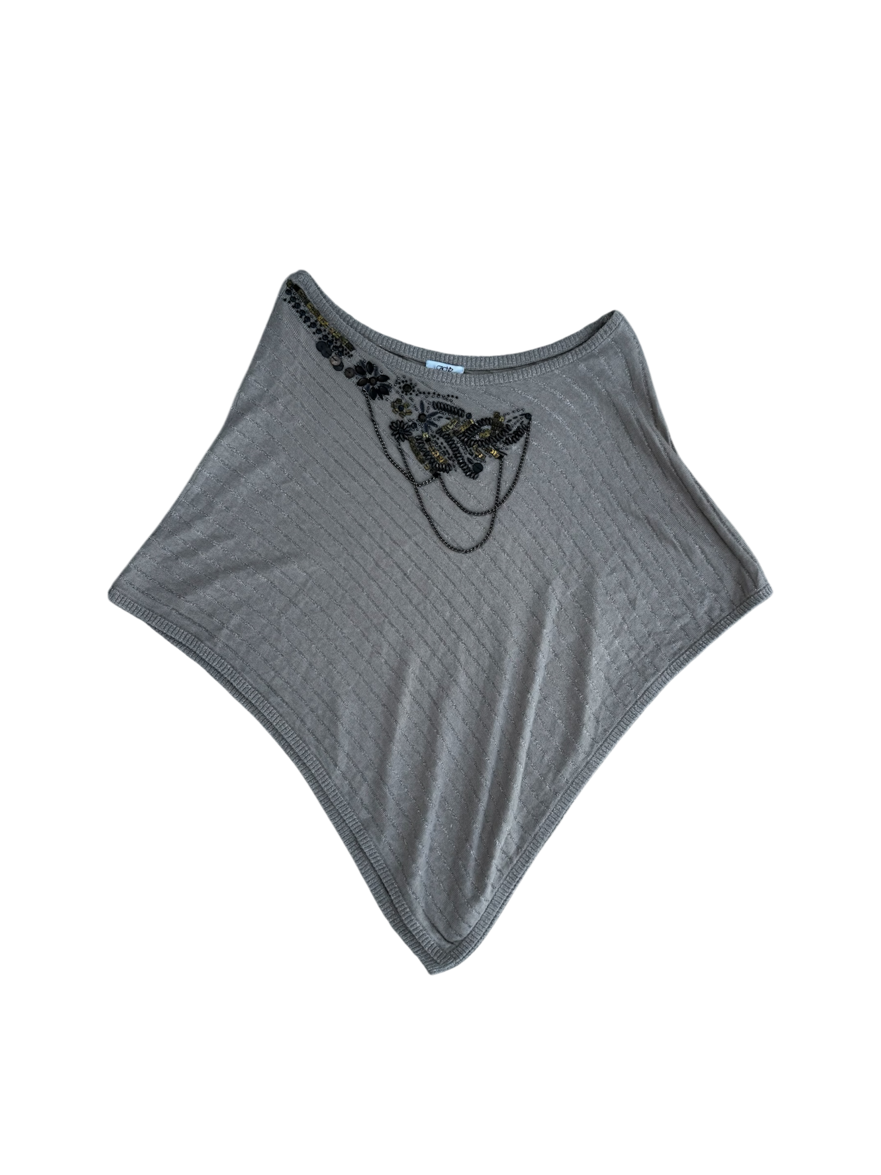 Metallic gold chain detail shawl / poncho