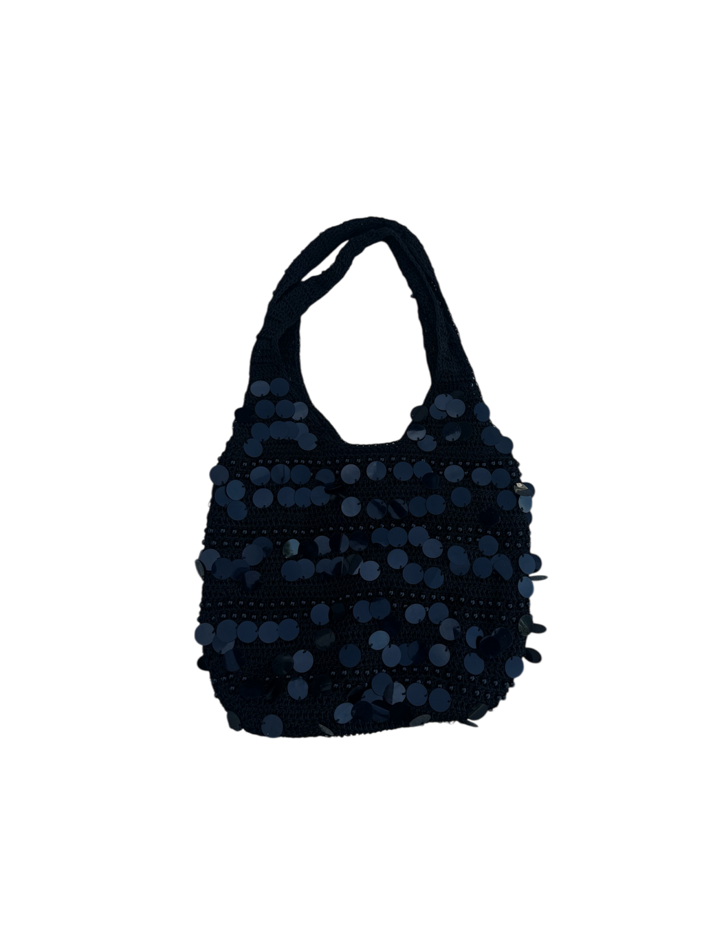 Black knit sequin bag