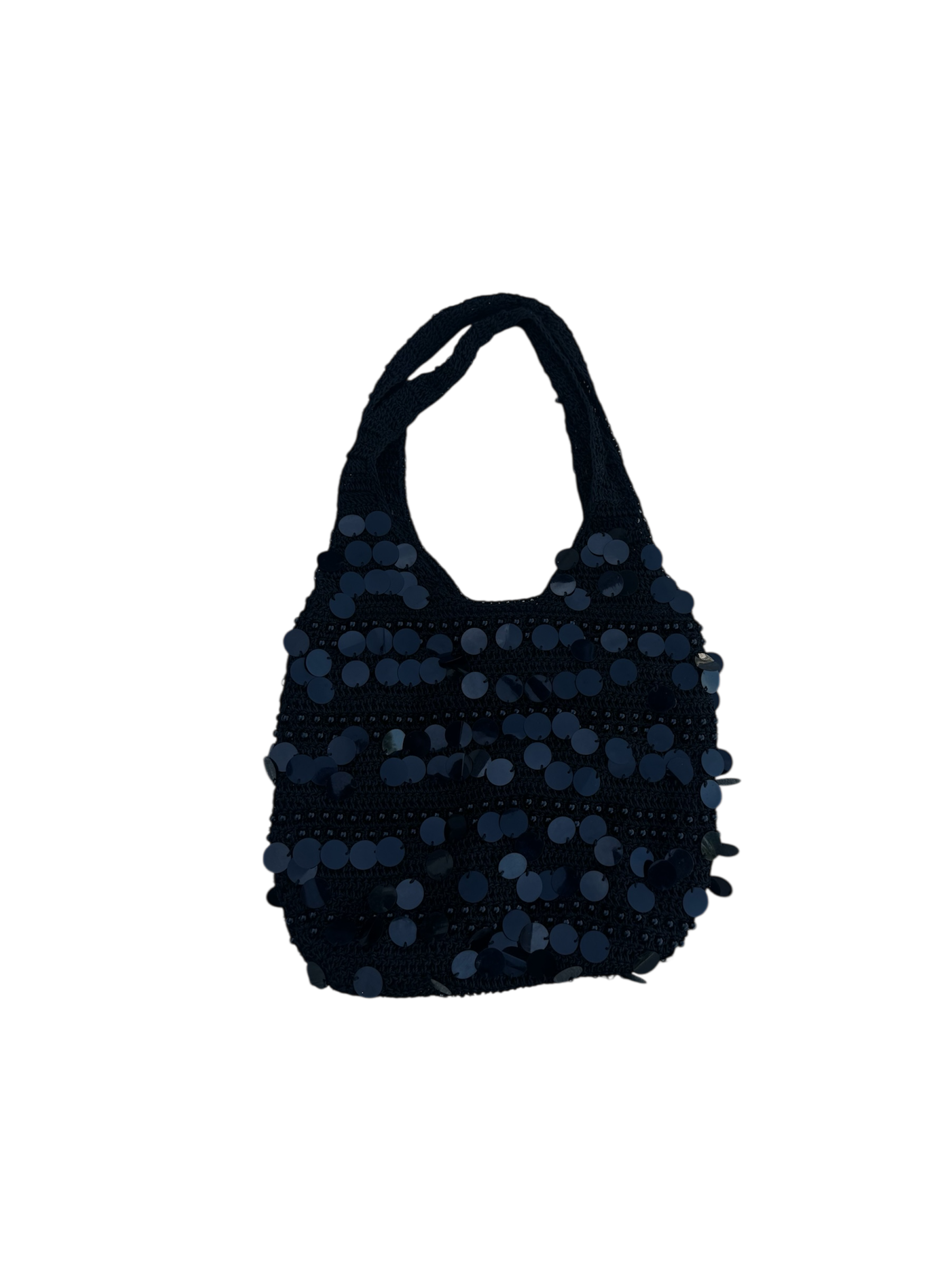 Black knit sequin bag
