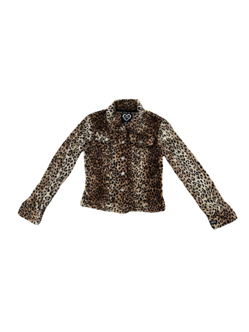Fluffy Cheetah Print Button-Up Jacket