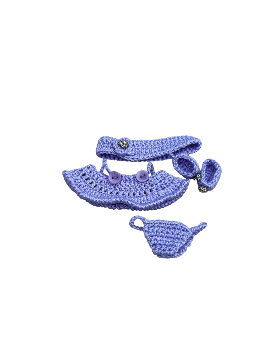 Purple Crochet Dress & Accessories Set – For LaBubu