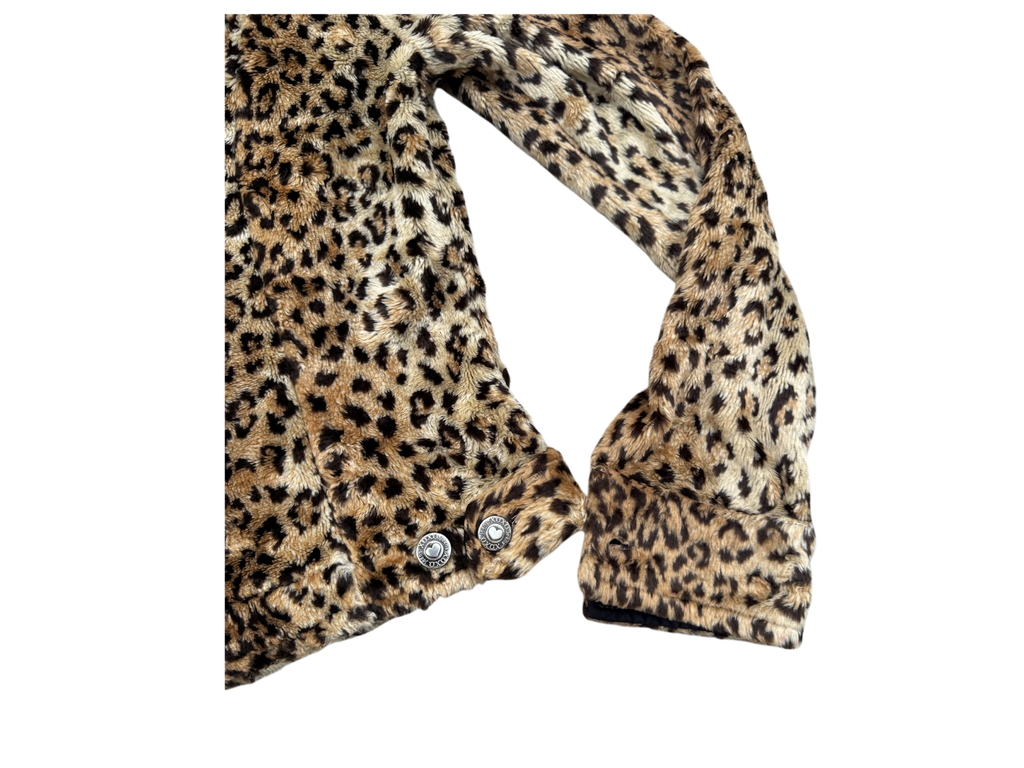 Fluffy Cheetah Print Button-Up Jacket