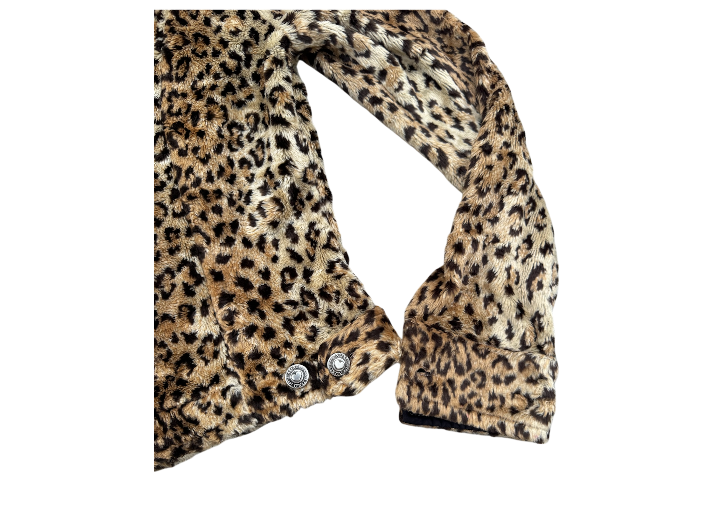 Fluffy Cheetah Print Button-Up Jacket