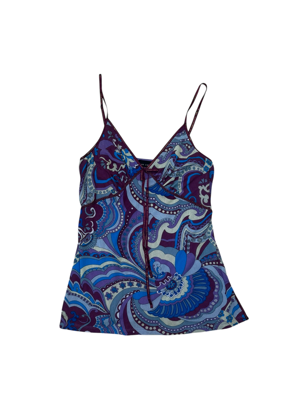 Purple paisley print y2k cami top