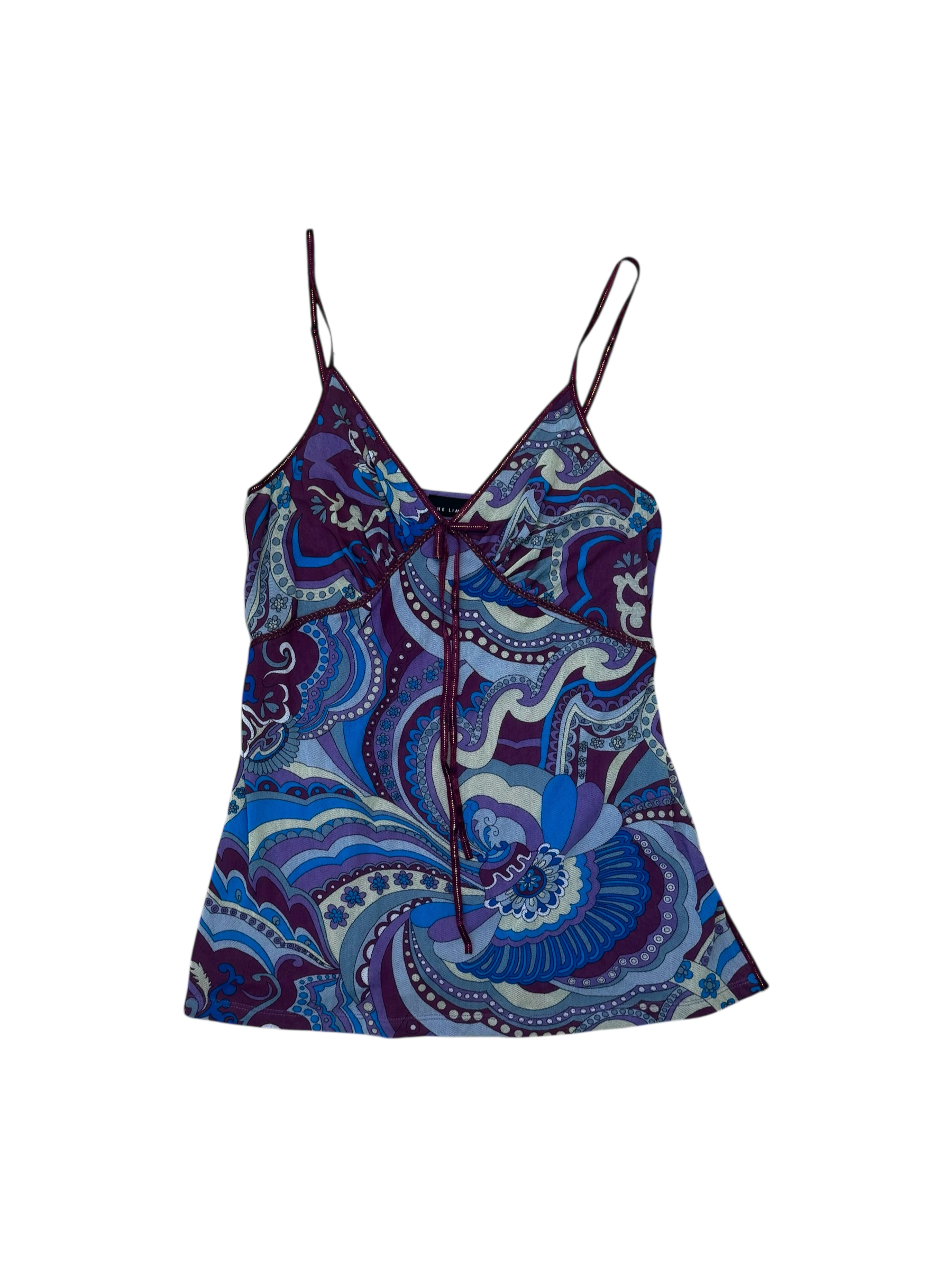 Purple paisley print y2k cami top