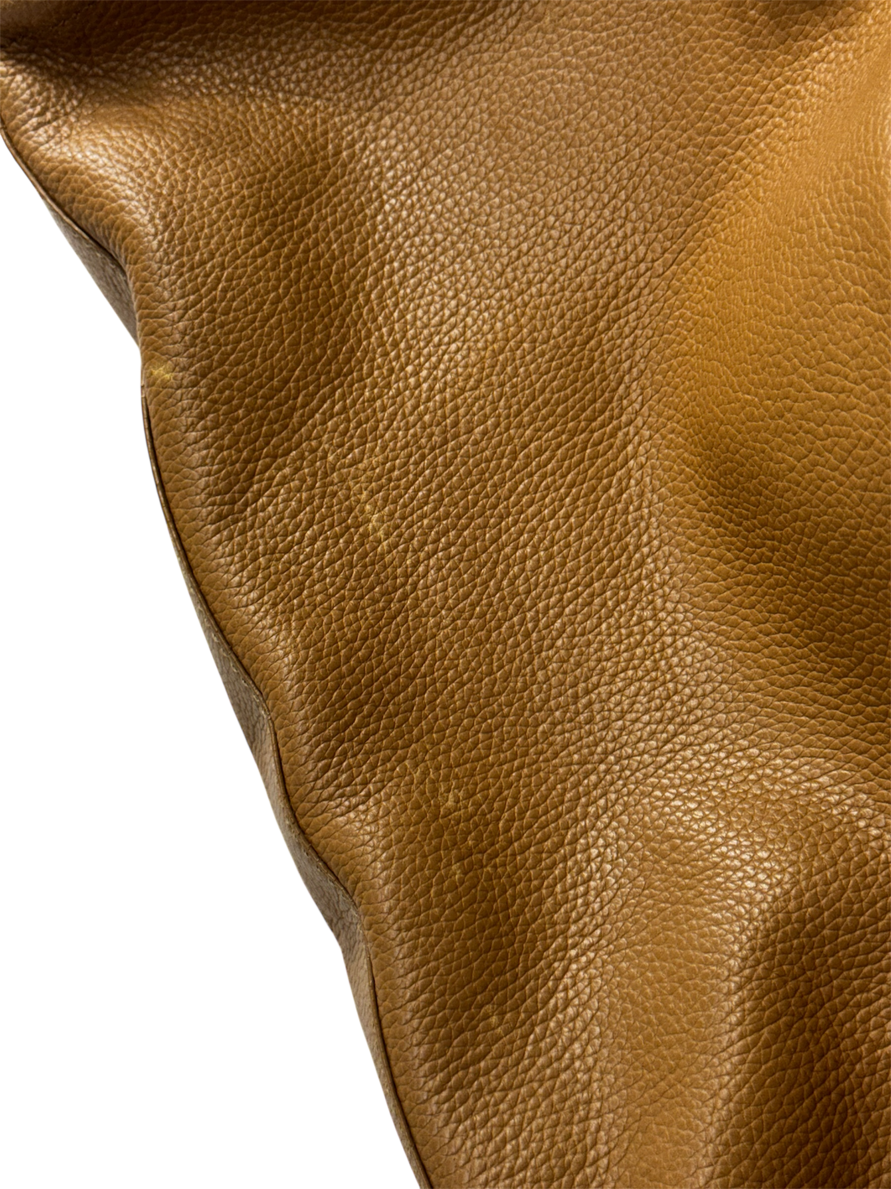 Light brown leather over sized slouchy belted hand bag