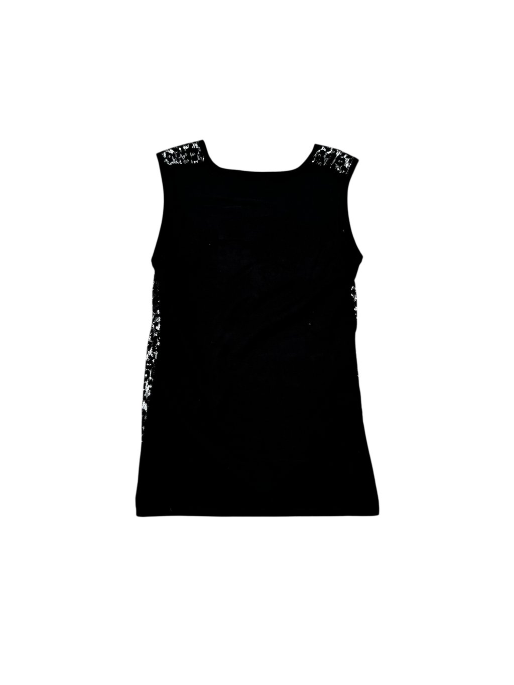 Y2K Black & Silver Sequin Cheetah Print Tank Top