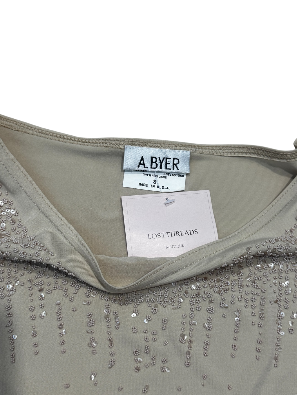 Beige beaded y2k top