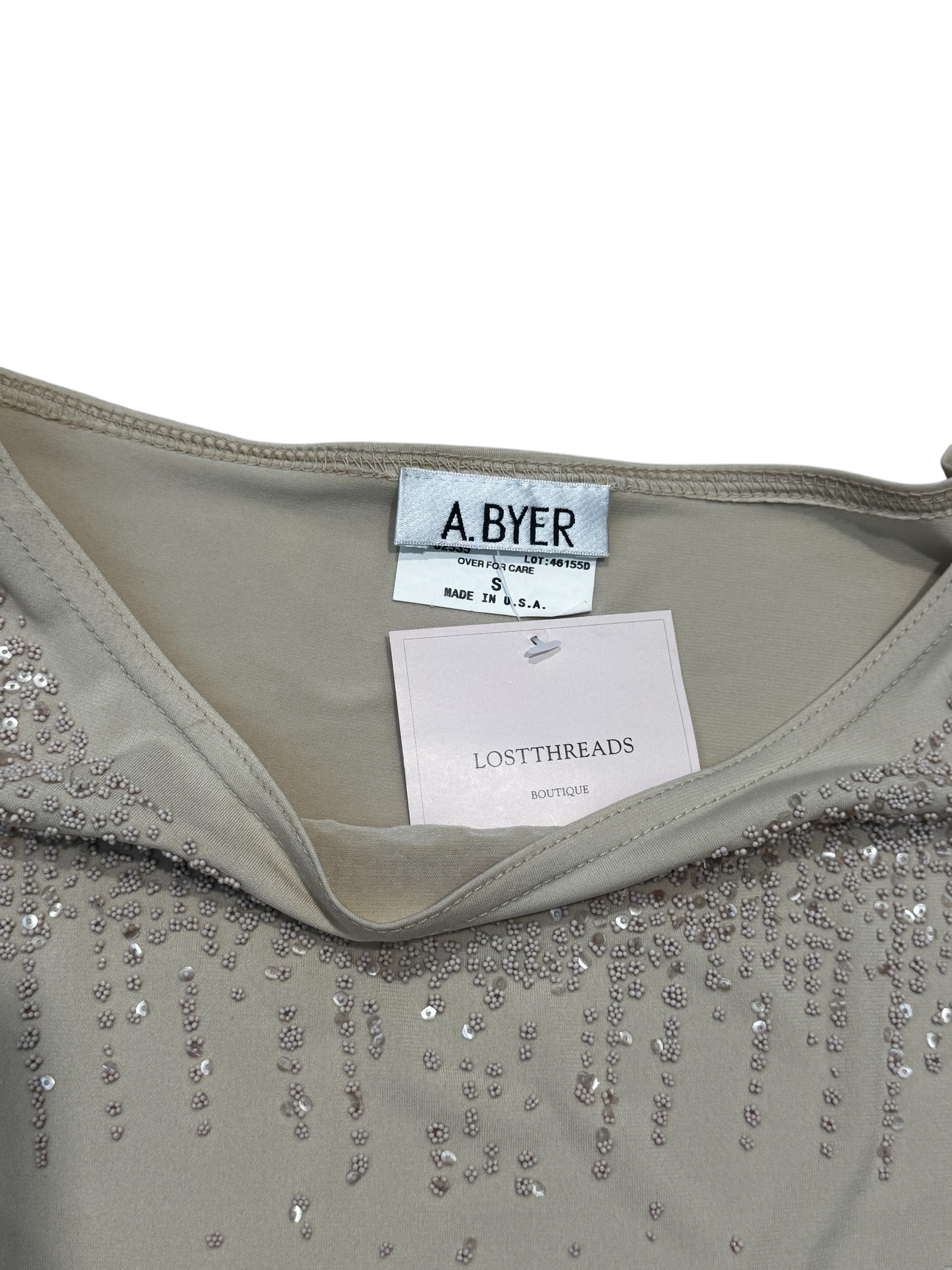 Beige beaded y2k top