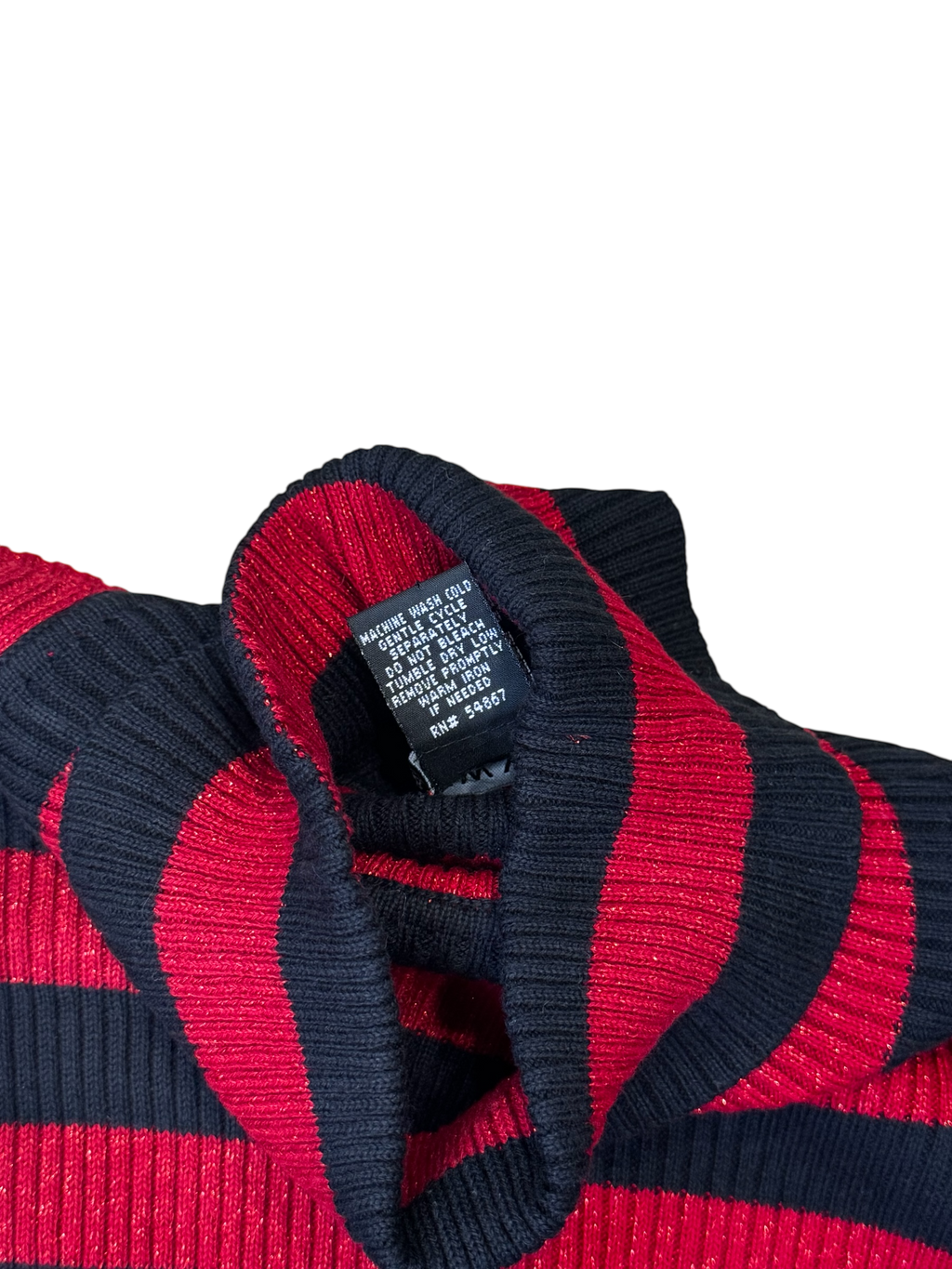 Black & blue sparkly striped turtleneck sweater