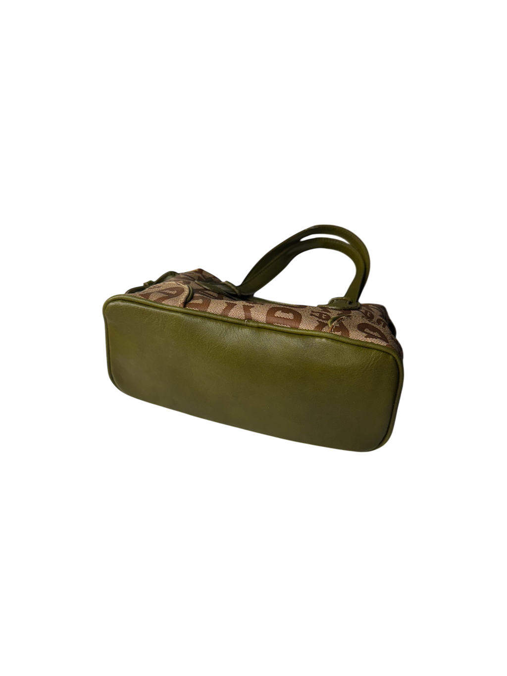 Vintage Etienne Aigner brown & green monogram mini bag