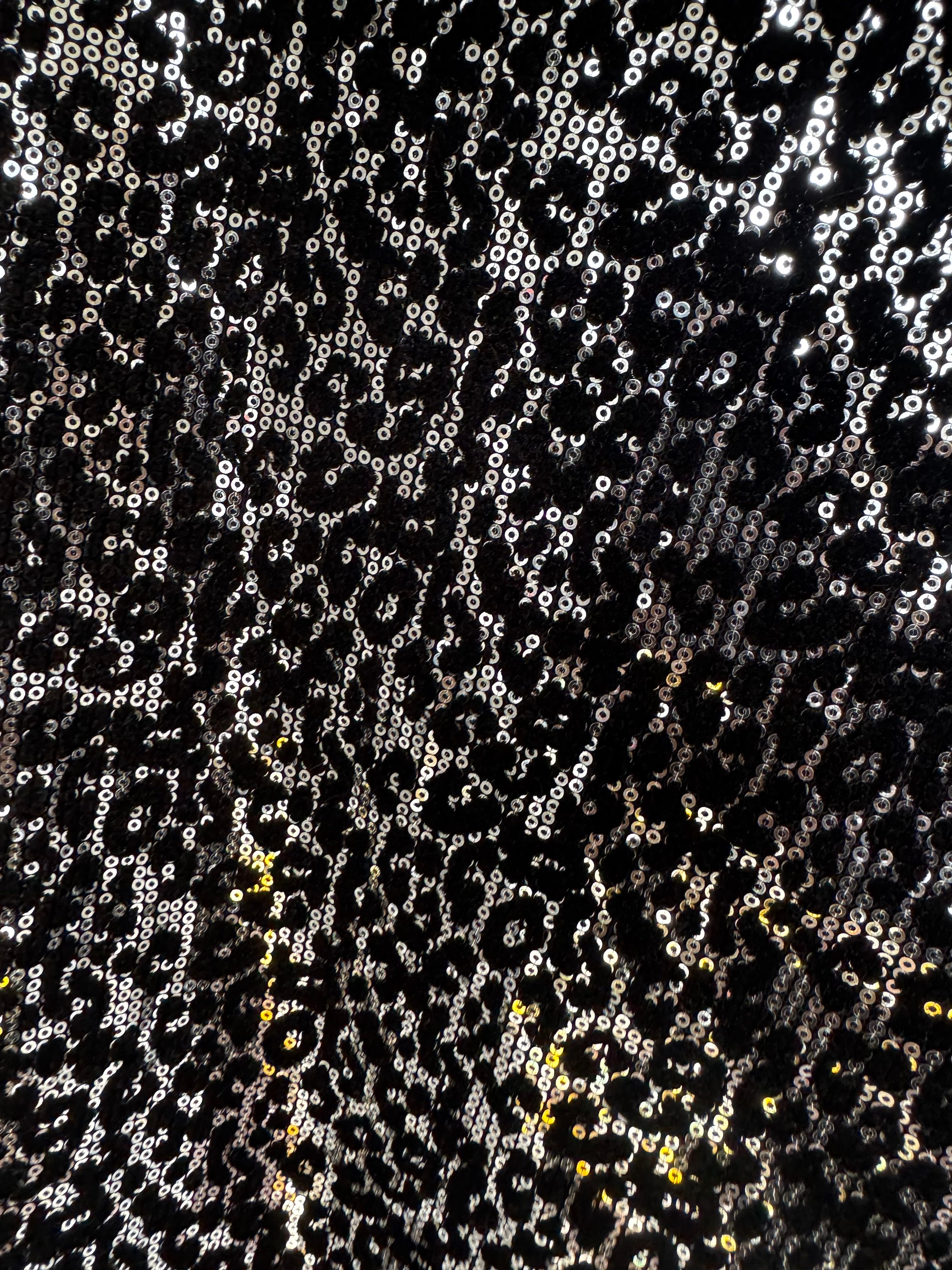 Y2K Black & Silver Sequin Cheetah Print Tank Top