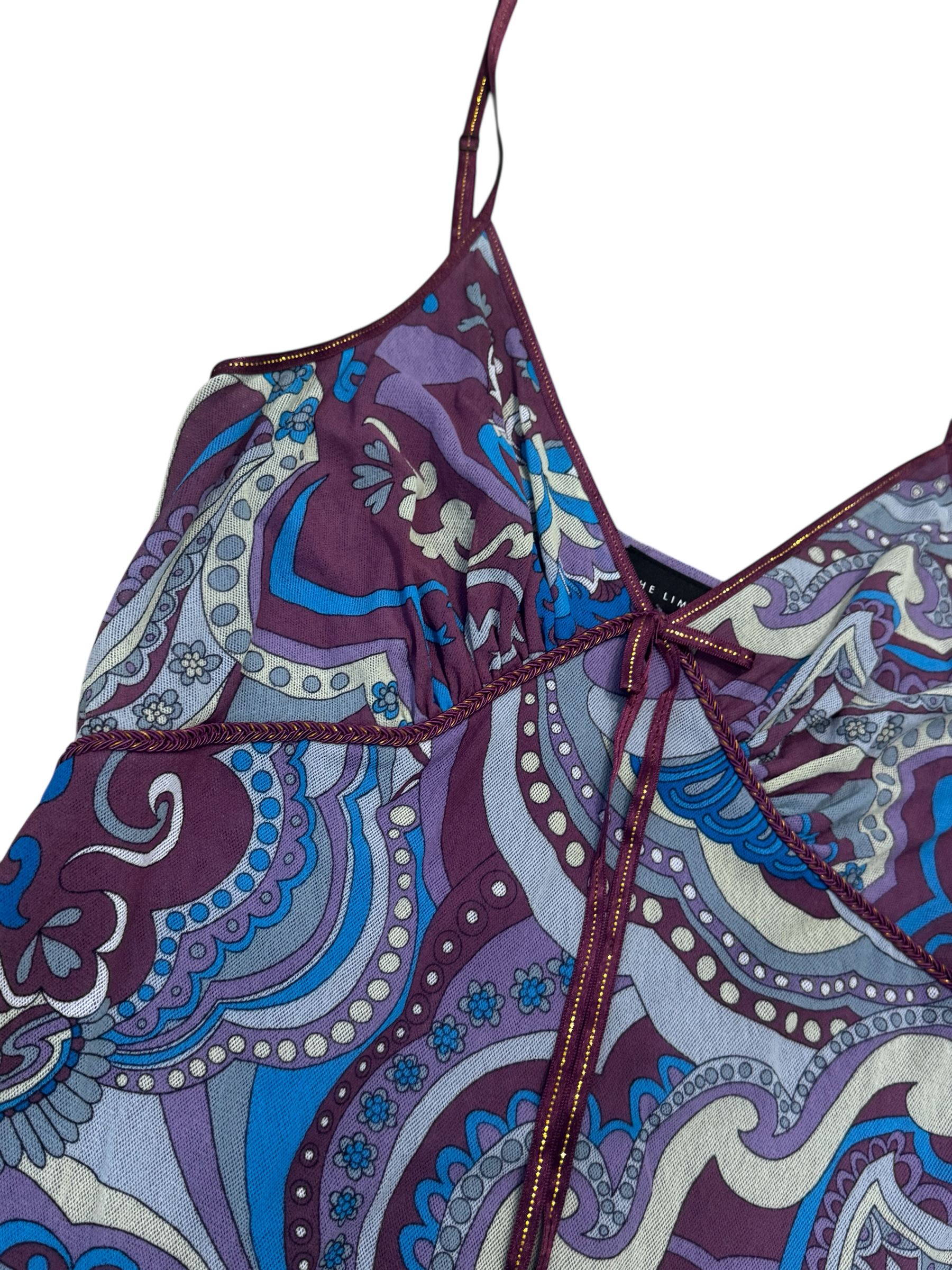 Purple paisley print y2k cami top