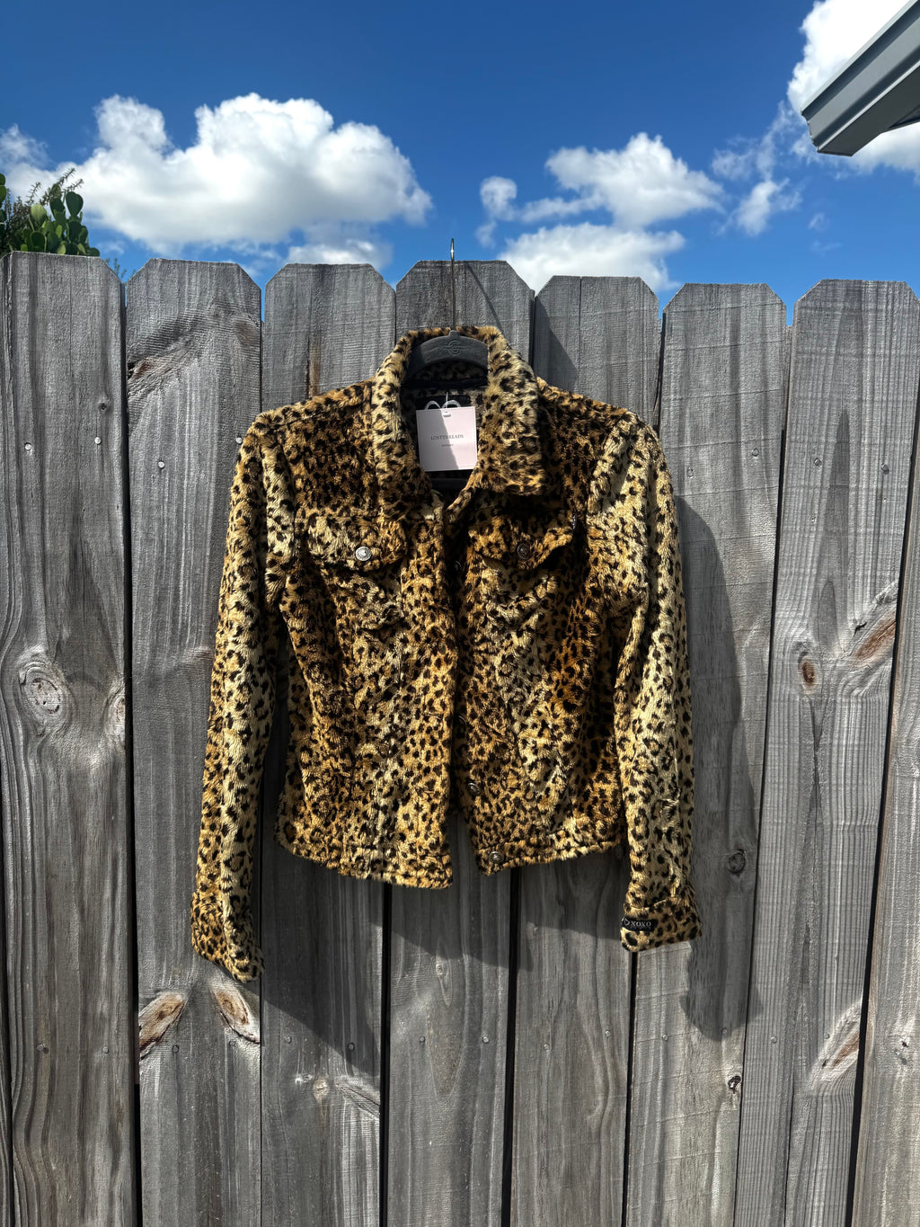 Fluffy Cheetah Print Button-Up Jacket