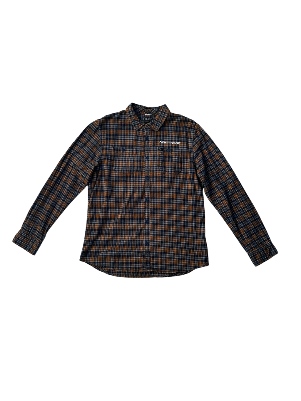 Vintage orange & blue FOX flannel shirt