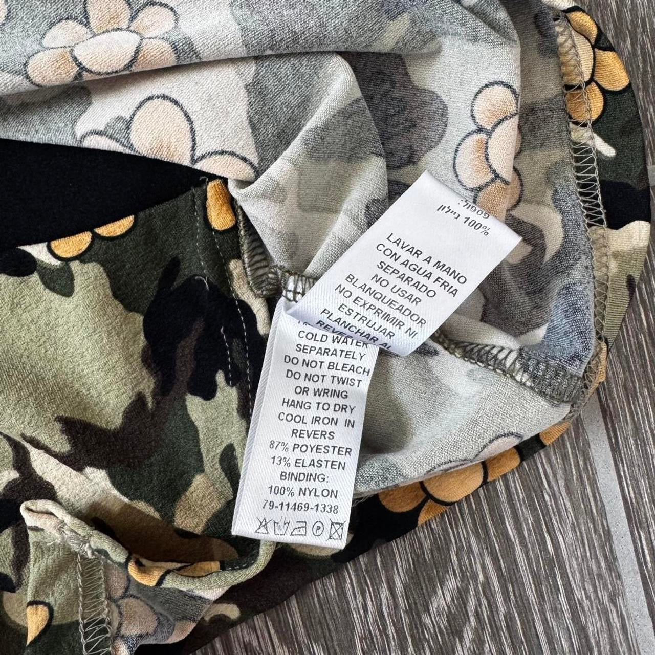 Vintage floral camo wrap blouse