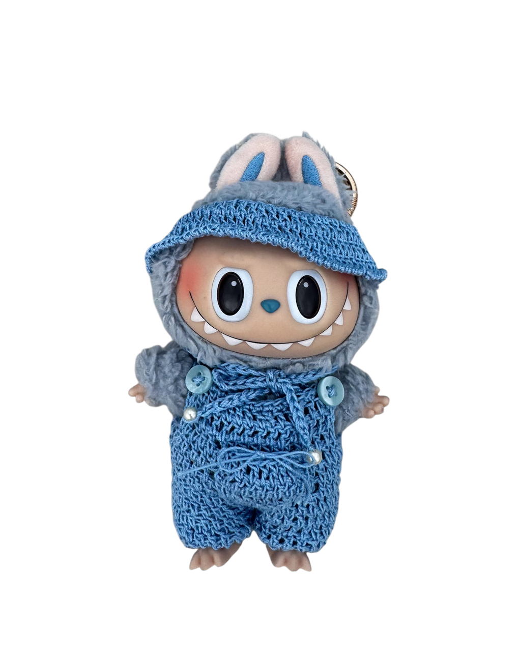 baby blue overalls & sun hat set