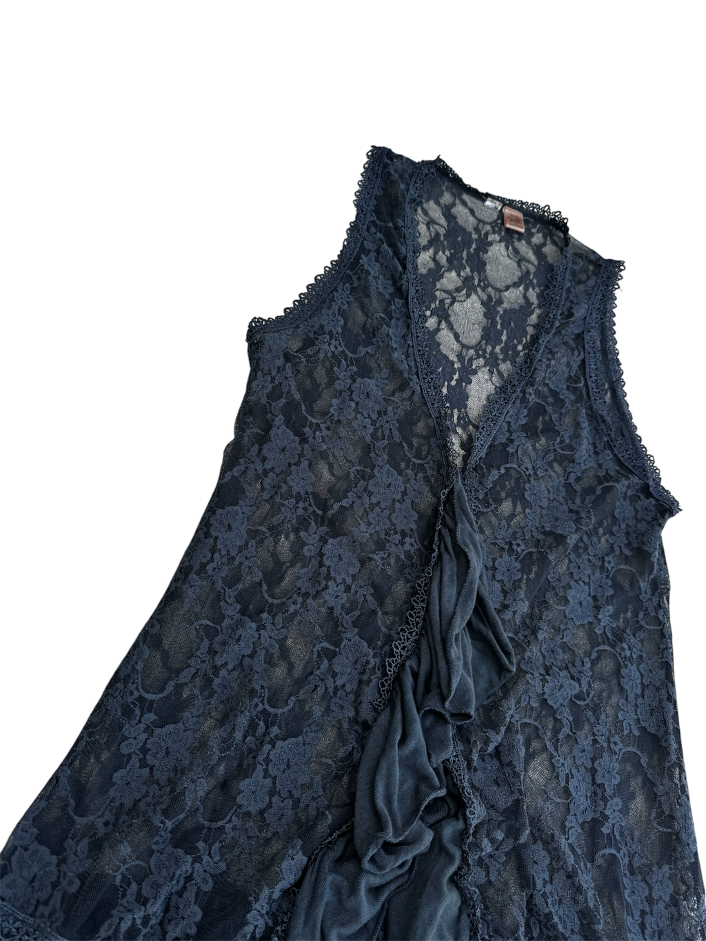 Gray Sheer lace blouse