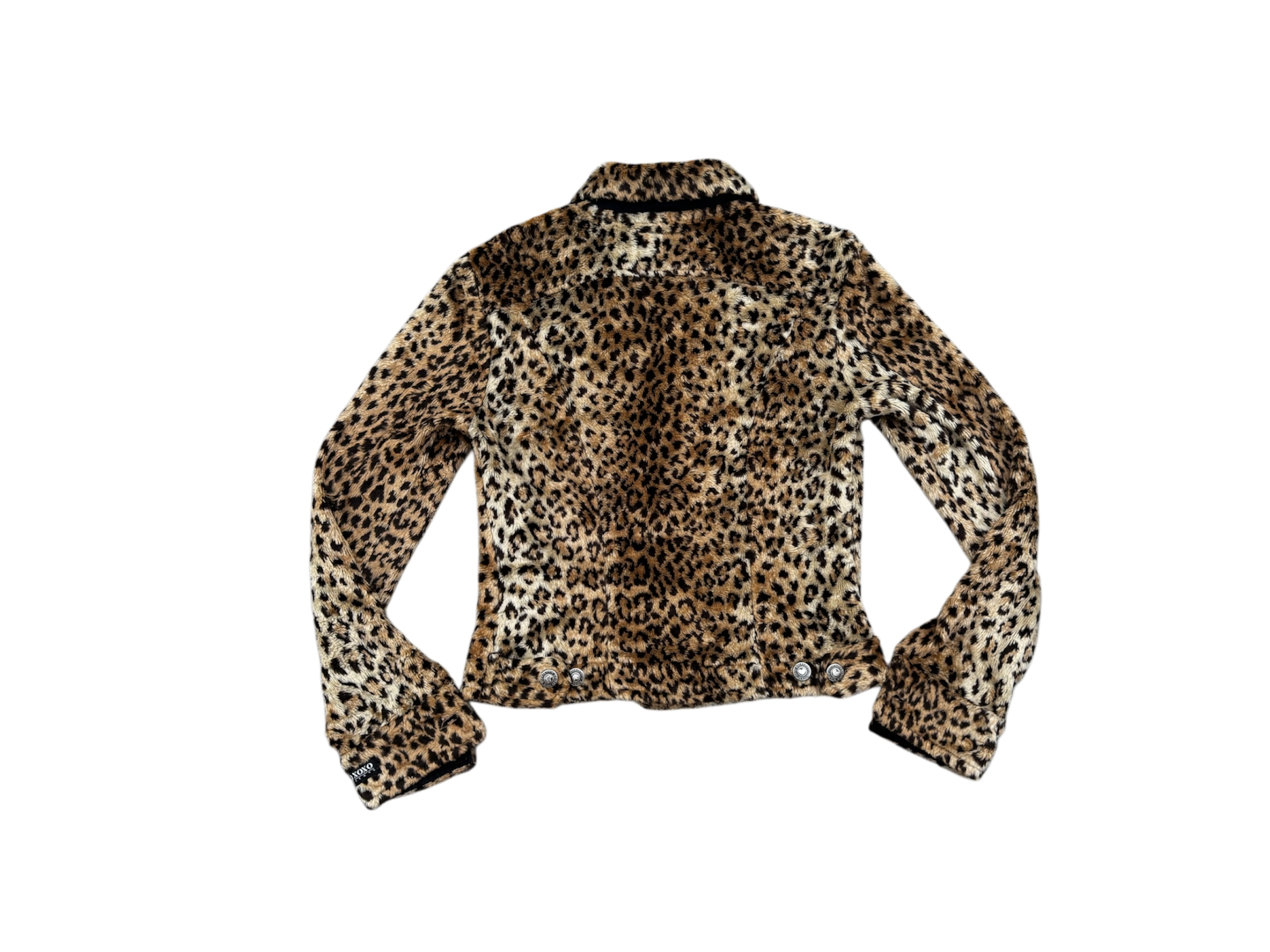 Fluffy Cheetah Print Button-Up Jacket