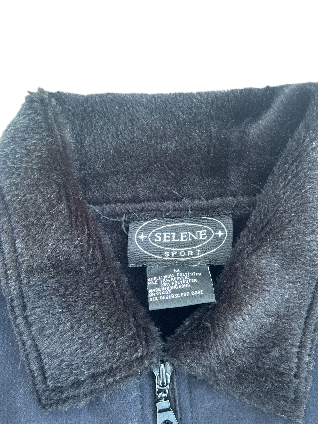 Black floral suede faux fur lined jacket / coat