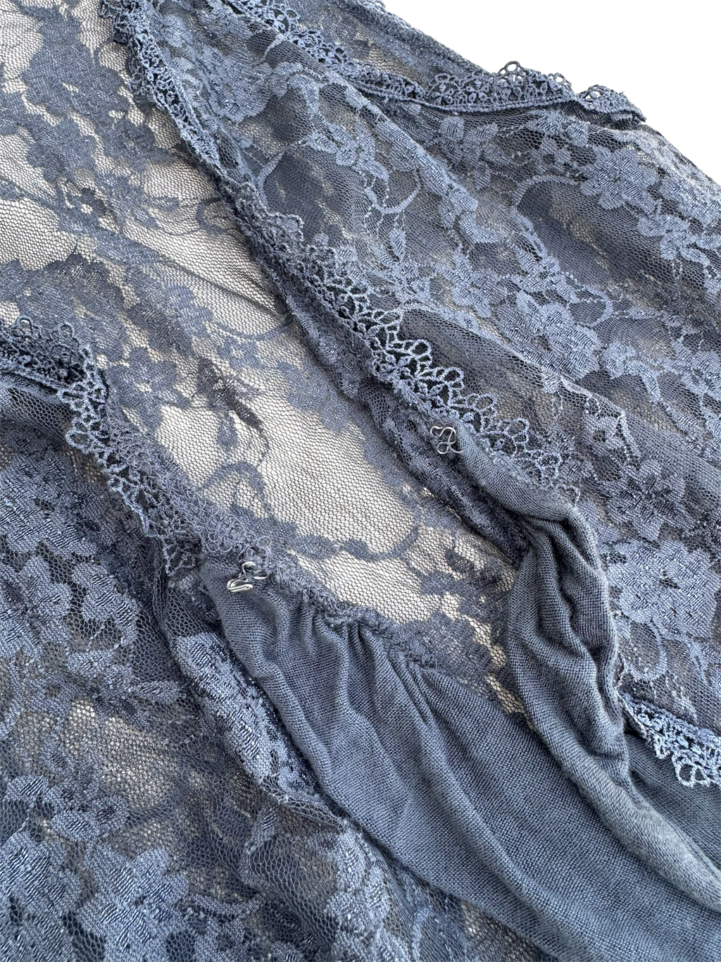 Gray Sheer lace blouse