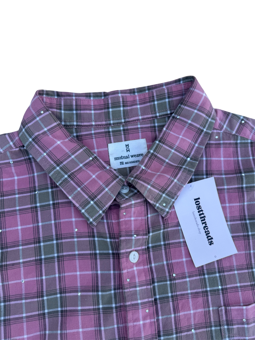 Custom pink & green rhinestone heart short sleeve shirt