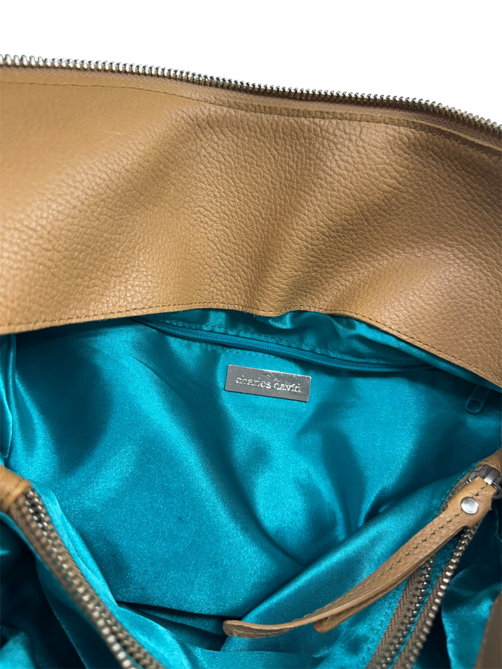 Light brown leather over sized slouchy belted hand bag