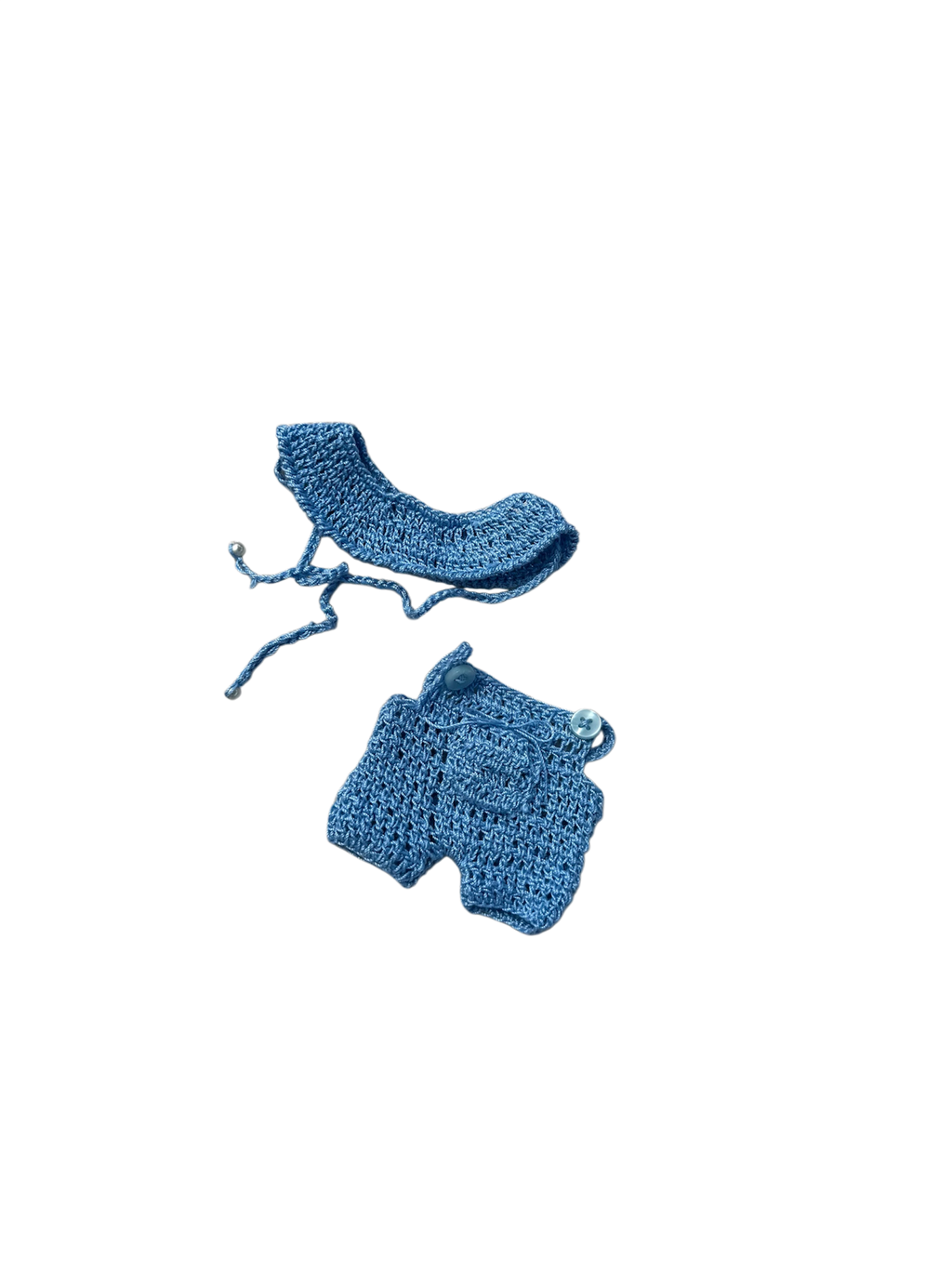 baby blue overalls & sun hat set