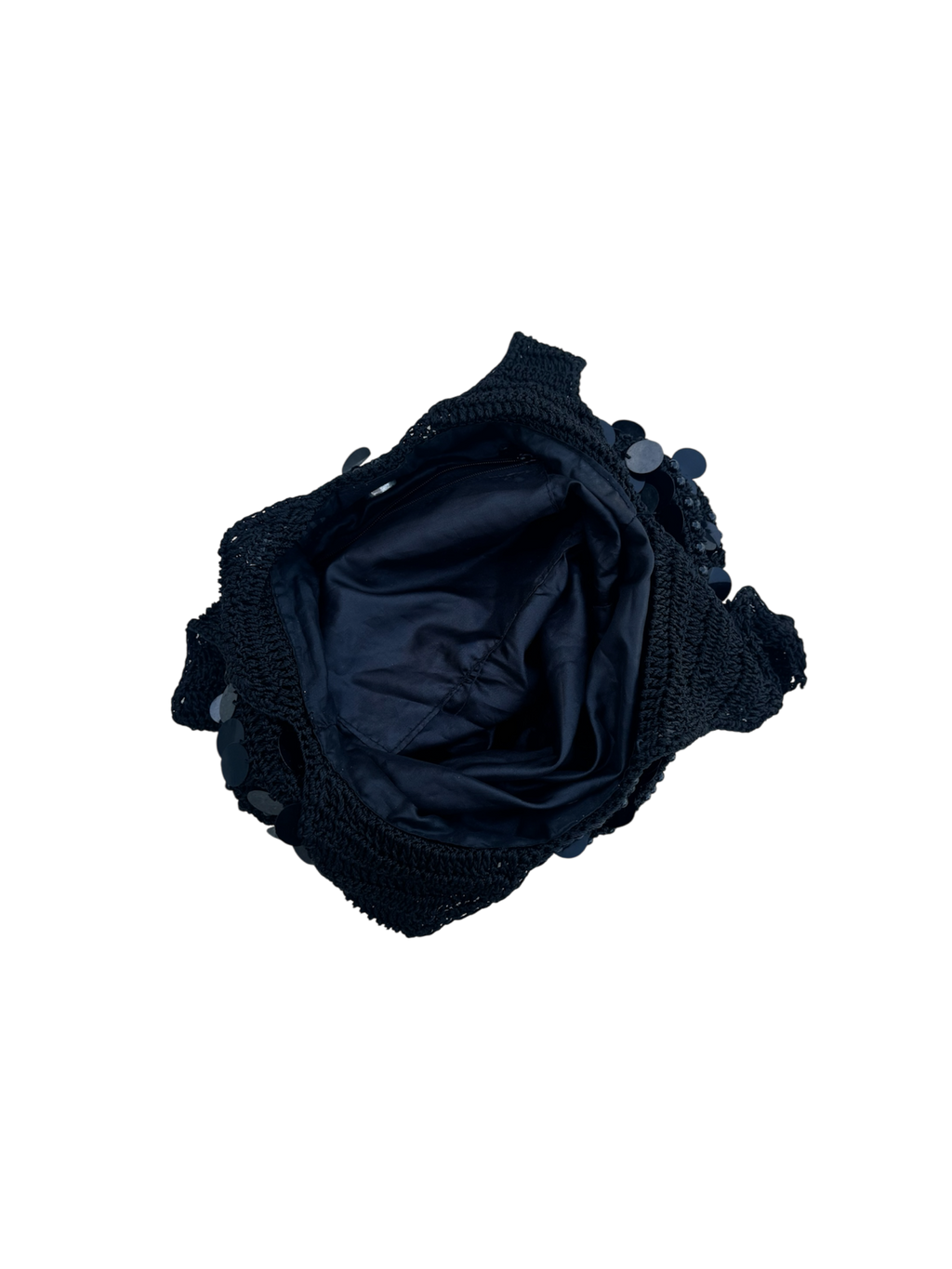 Black knit sequin bag