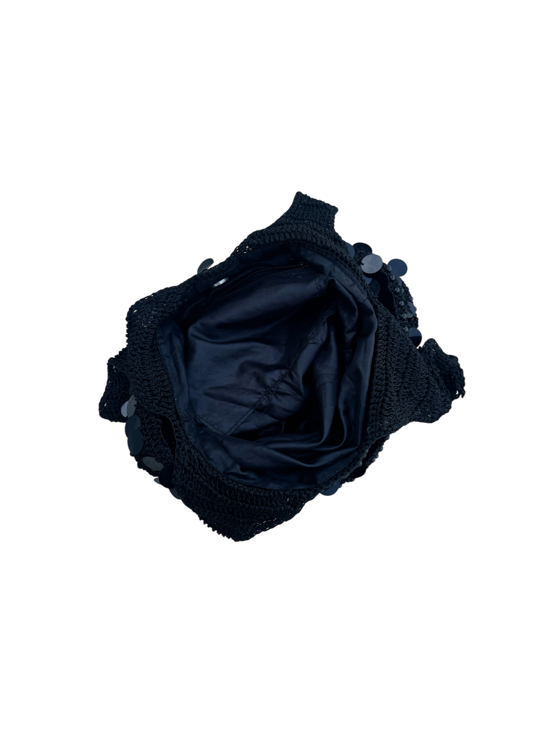 Black knit sequin bag