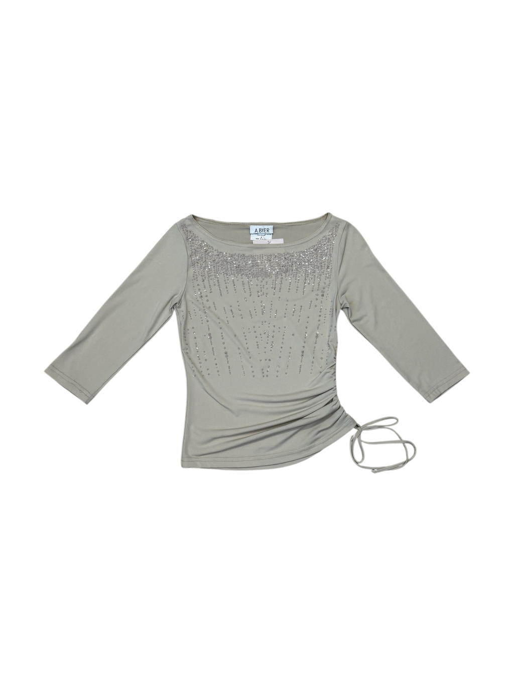 Beige beaded y2k top