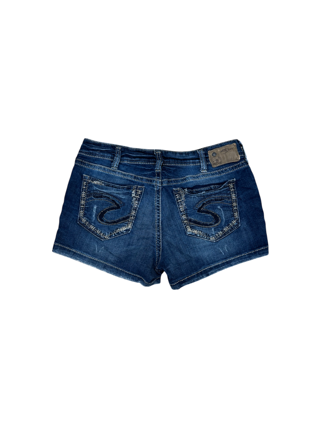 ‘Silver’ distressed denim jorts