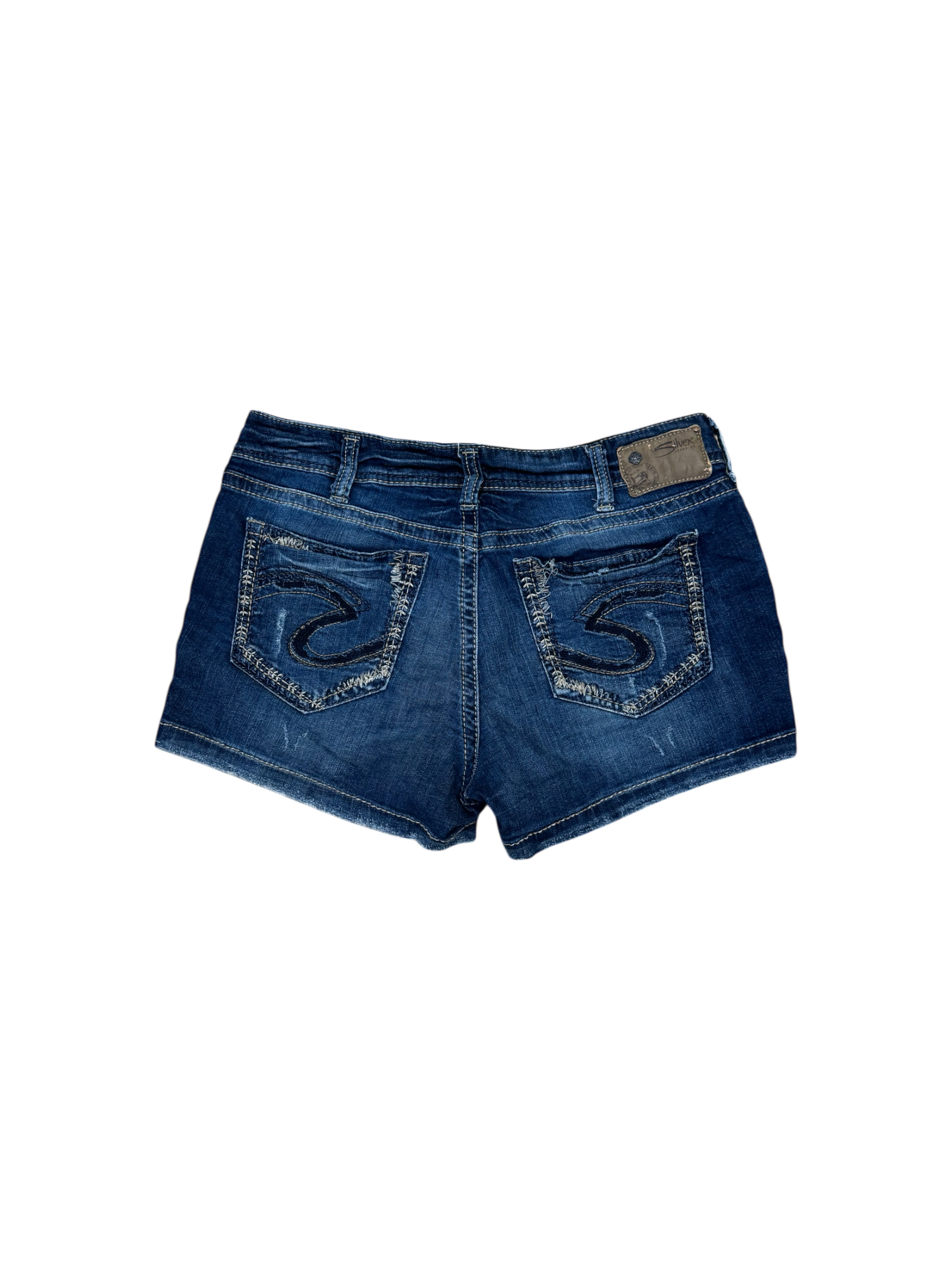 ‘Silver’ distressed denim jorts