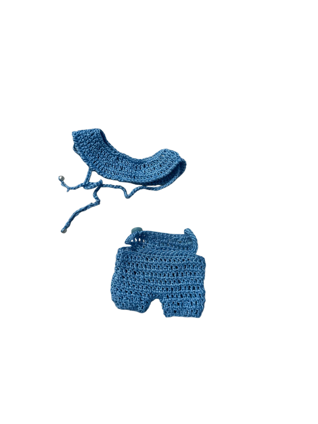 baby blue overalls & sun hat set