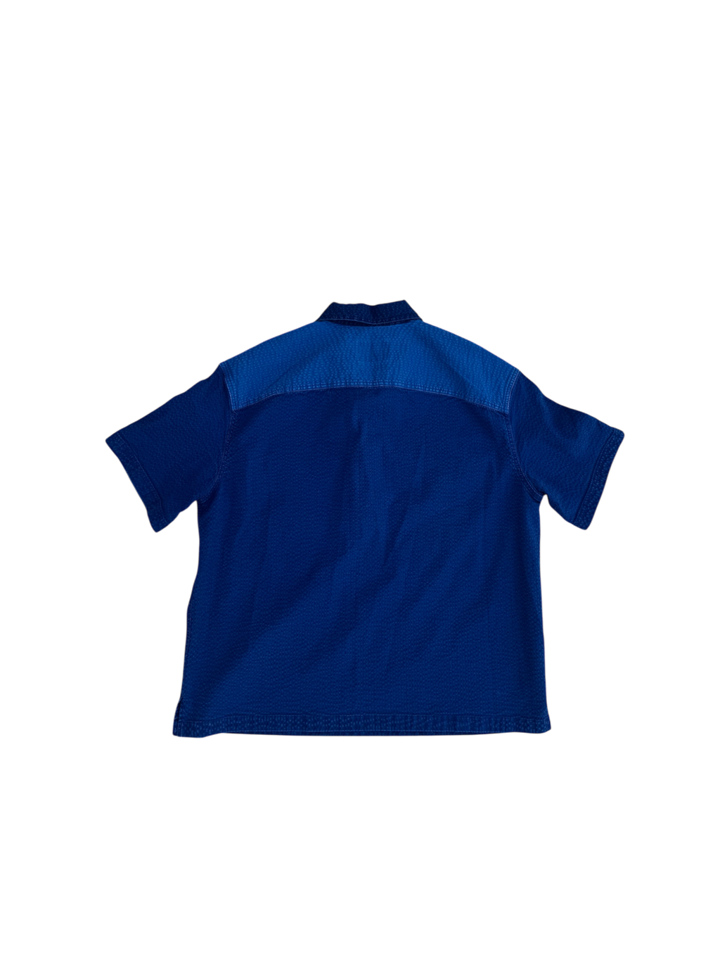 Blue boxy fit ‘denim’ collared shirt