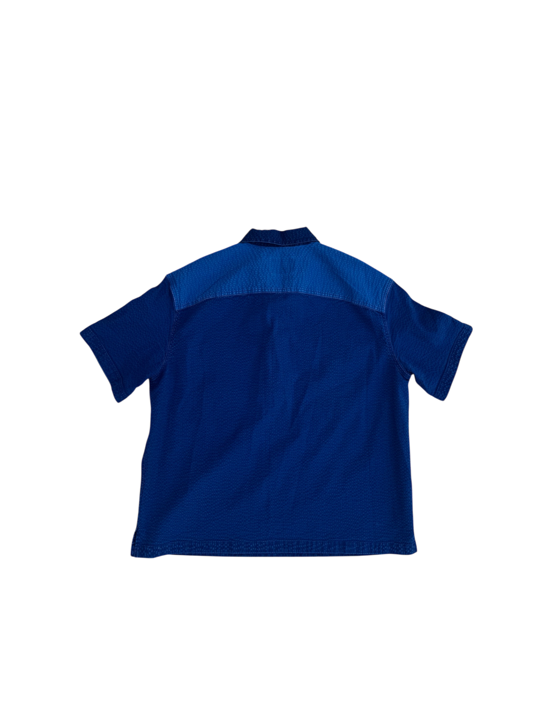 Blue boxy fit ‘denim’ collared shirt