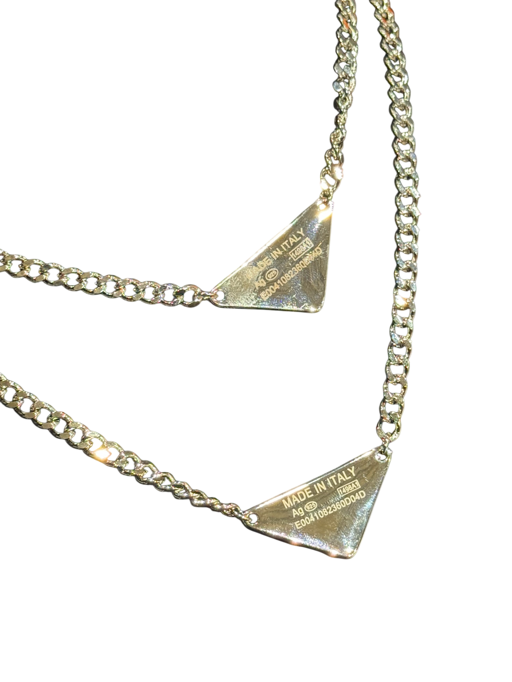 ‘Prada’ logo charm necklace