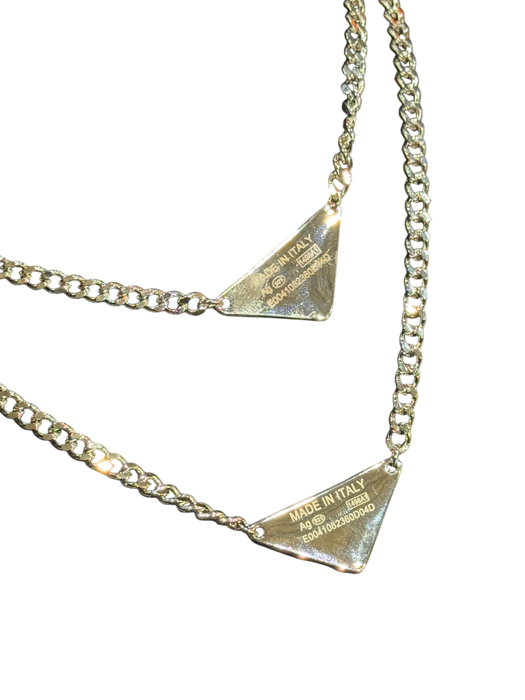 ‘Prada’ logo charm necklace