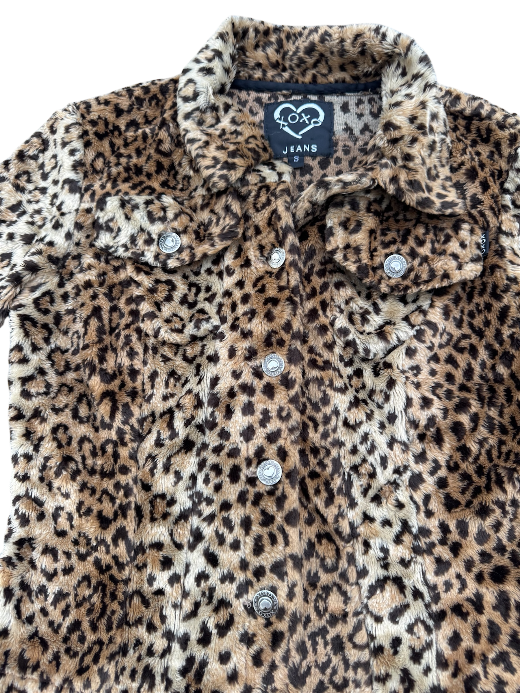 Fluffy Cheetah Print Button-Up Jacket